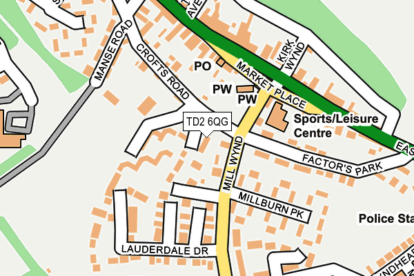 TD2 6QG map - OS OpenMap – Local (Ordnance Survey)