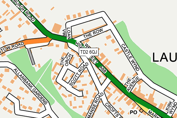 TD2 6QJ map - OS OpenMap – Local (Ordnance Survey)