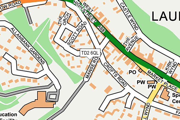 TD2 6QL map - OS OpenMap – Local (Ordnance Survey)