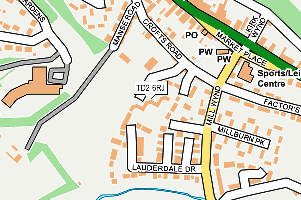 TD2 6RJ map - OS OpenMap – Local (Ordnance Survey)