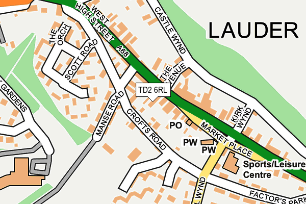 TD2 6RL map - OS OpenMap – Local (Ordnance Survey)