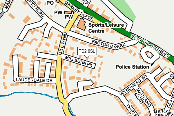 TD2 6SL map - OS OpenMap – Local (Ordnance Survey)
