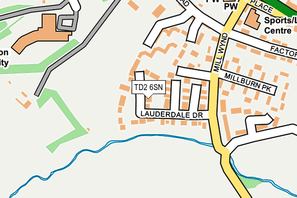 TD2 6SN map - OS OpenMap – Local (Ordnance Survey)