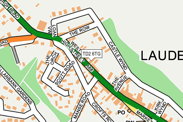 TD2 6TG map - OS OpenMap – Local (Ordnance Survey)
