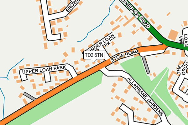 TD2 6TN map - OS OpenMap – Local (Ordnance Survey)