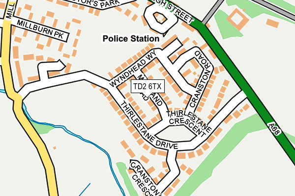 TD2 6TX map - OS OpenMap – Local (Ordnance Survey)