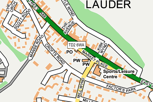 TD2 6WA map - OS OpenMap – Local (Ordnance Survey)