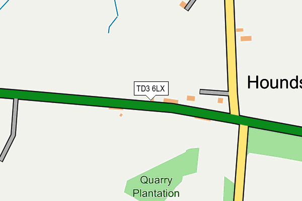 TD3 6LX map - OS OpenMap – Local (Ordnance Survey)