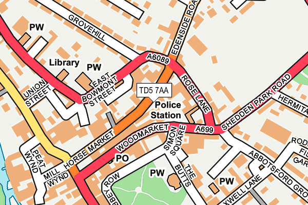 TD5 7AA map - OS OpenMap – Local (Ordnance Survey)