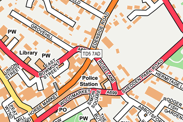 TD5 7AD map - OS OpenMap – Local (Ordnance Survey)