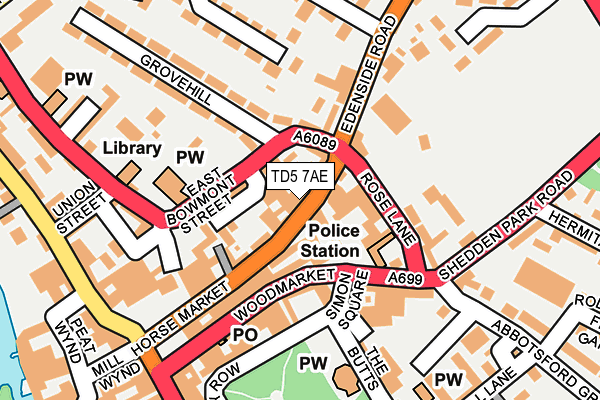 TD5 7AE map - OS OpenMap – Local (Ordnance Survey)