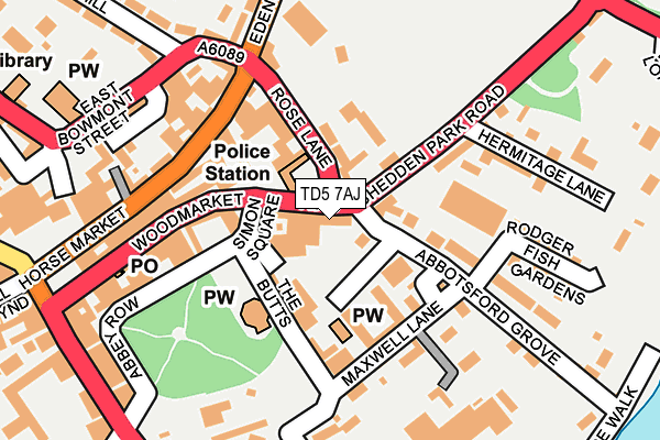 TD5 7AJ map - OS OpenMap – Local (Ordnance Survey)