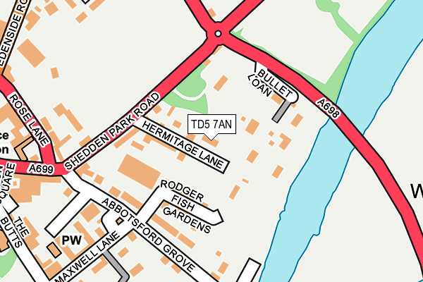 TD5 7AN map - OS OpenMap – Local (Ordnance Survey)