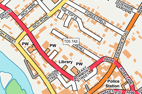 TD5 7AS map - OS OpenMap – Local (Ordnance Survey)