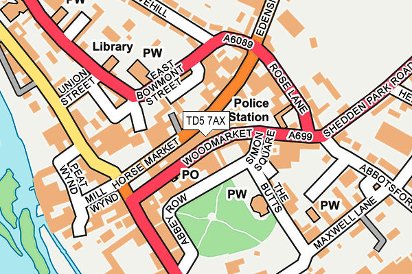 TD5 7AX map - OS OpenMap – Local (Ordnance Survey)