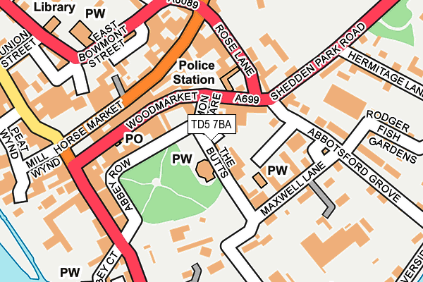 TD5 7BA map - OS OpenMap – Local (Ordnance Survey)
