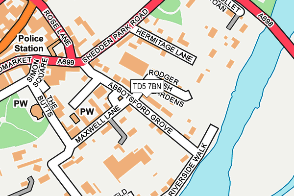 TD5 7BN map - OS OpenMap – Local (Ordnance Survey)