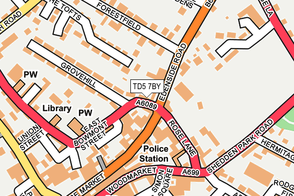TD5 7BY map - OS OpenMap – Local (Ordnance Survey)