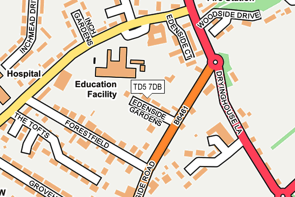 TD5 7DB map - OS OpenMap – Local (Ordnance Survey)