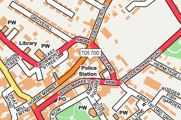 TD5 7DD map - OS OpenMap – Local (Ordnance Survey)
