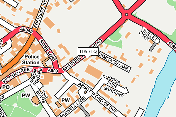 TD5 7DQ map - OS OpenMap – Local (Ordnance Survey)