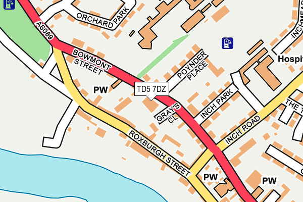 TD5 7DZ map - OS OpenMap – Local (Ordnance Survey)