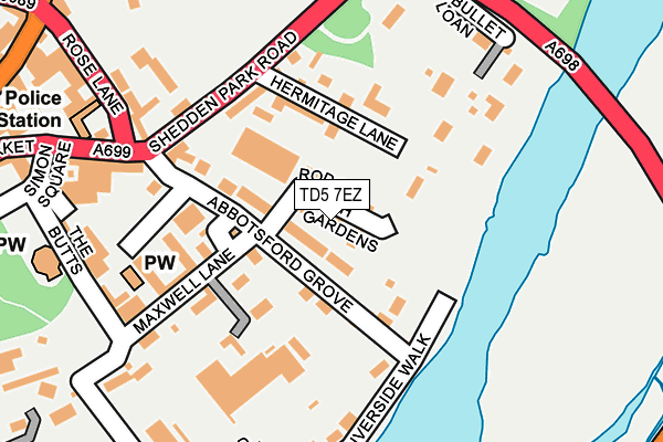TD5 7EZ map - OS OpenMap – Local (Ordnance Survey)