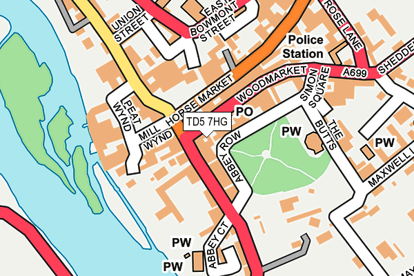 TD5 7HG map - OS OpenMap – Local (Ordnance Survey)