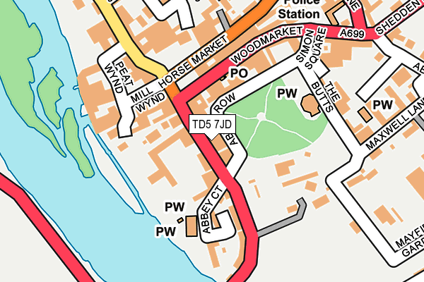 TD5 7JD map - OS OpenMap – Local (Ordnance Survey)