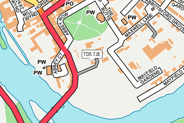 TD5 7JE map - OS OpenMap – Local (Ordnance Survey)