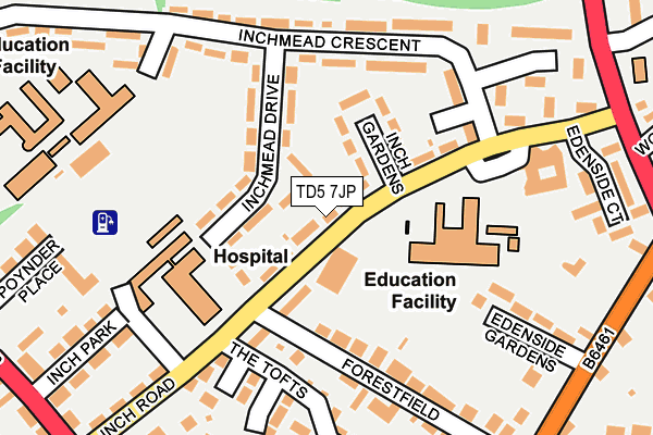 TD5 7JP map - OS OpenMap – Local (Ordnance Survey)