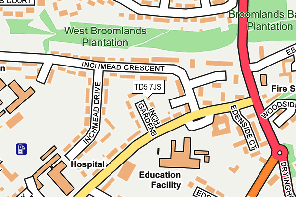 TD5 7JS map - OS OpenMap – Local (Ordnance Survey)