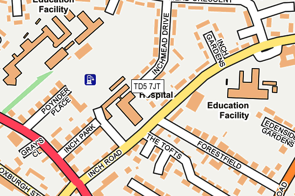 TD5 7JT map - OS OpenMap – Local (Ordnance Survey)