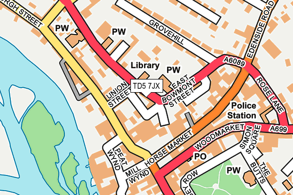TD5 7JX map - OS OpenMap – Local (Ordnance Survey)