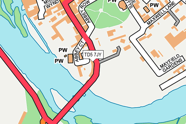 TD5 7JY map - OS OpenMap – Local (Ordnance Survey)