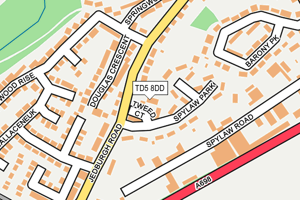 TD5 8DD map - OS OpenMap – Local (Ordnance Survey)