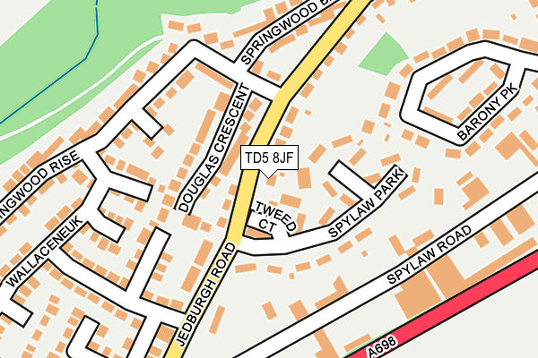 TD5 8JF map - OS OpenMap – Local (Ordnance Survey)
