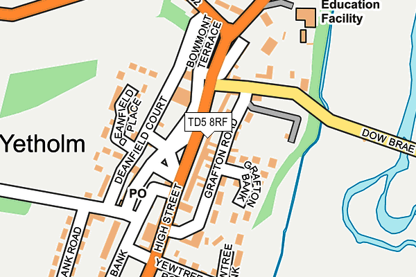 TD5 8RF map - OS OpenMap – Local (Ordnance Survey)