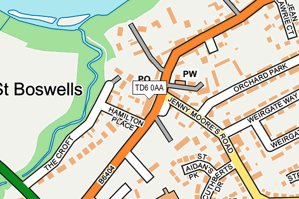 TD6 0AA map - OS OpenMap – Local (Ordnance Survey)