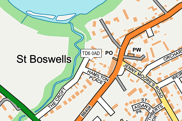 TD6 0AD map - OS OpenMap – Local (Ordnance Survey)