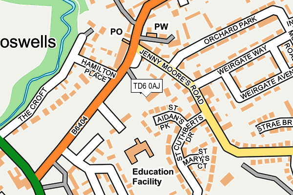 TD6 0AJ map - OS OpenMap – Local (Ordnance Survey)