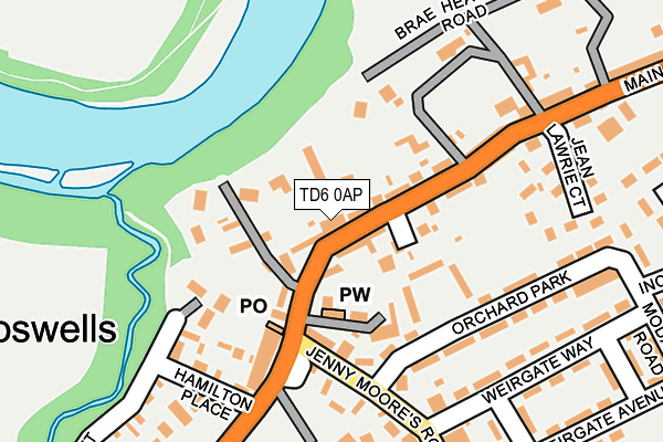 TD6 0AP map - OS OpenMap – Local (Ordnance Survey)