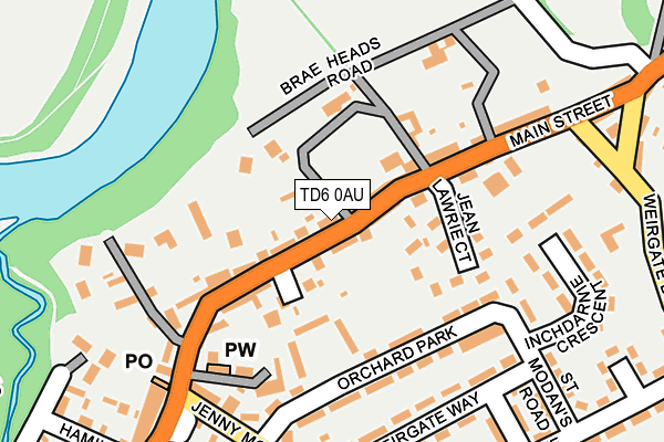 TD6 0AU map - OS OpenMap – Local (Ordnance Survey)