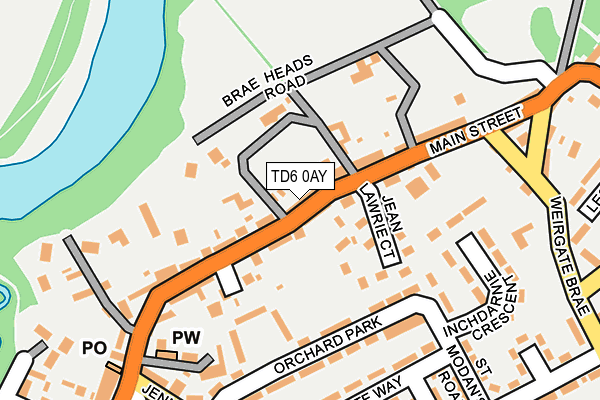 TD6 0AY map - OS OpenMap – Local (Ordnance Survey)