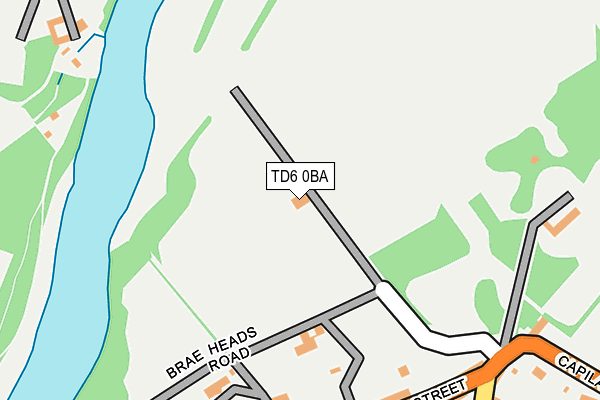 TD6 0BA map - OS OpenMap – Local (Ordnance Survey)