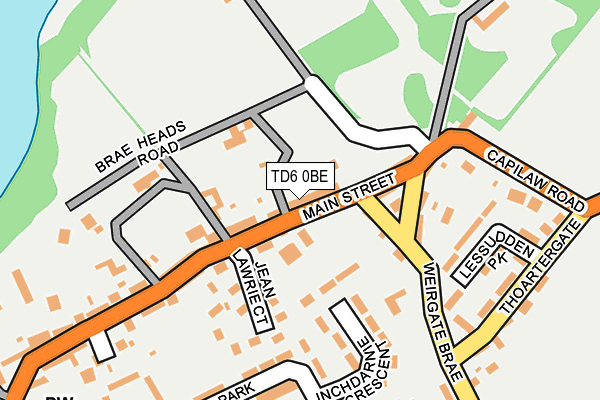 TD6 0BE map - OS OpenMap – Local (Ordnance Survey)