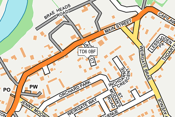 TD6 0BF map - OS OpenMap – Local (Ordnance Survey)