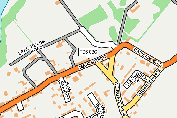 TD6 0BG map - OS OpenMap – Local (Ordnance Survey)