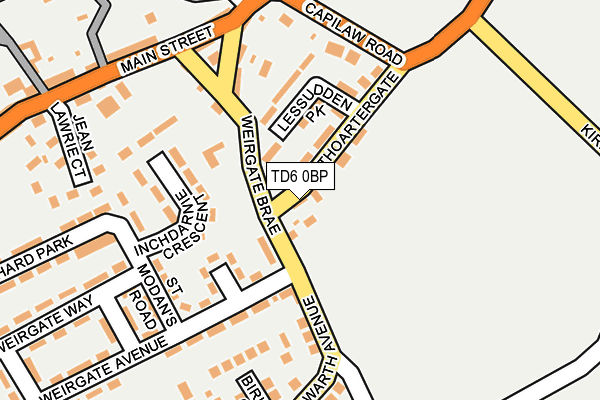 TD6 0BP map - OS OpenMap – Local (Ordnance Survey)