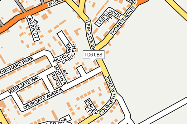 TD6 0BS map - OS OpenMap – Local (Ordnance Survey)